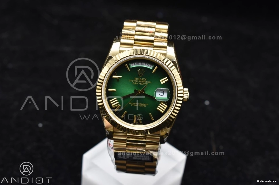 40 725 on Steel YG (Gain QF Bracelet President A2836 904L Dial Weight) Best DayDate V4 Green GoAnywhere Edition Black 0209